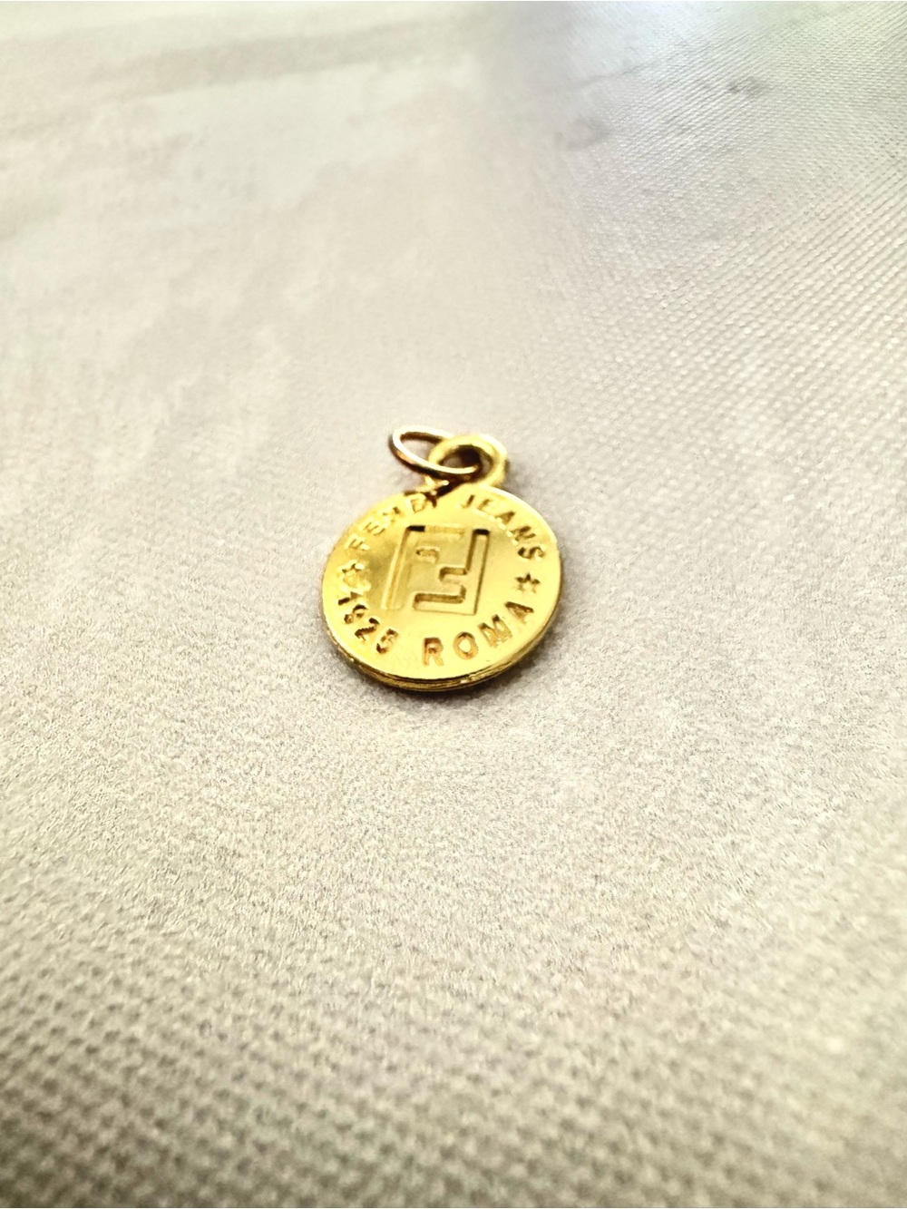 Fendi Jeans Gold Round Logo Pendant Charm, Logos, Petite, Small - Picture 2 of 5
